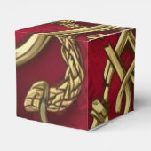 rood en goud middeleeuws decor bedankdoosjes (Achterkant)