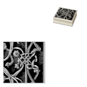 rood en goud middeleeuws decor rubberstempel (Gestempeld)