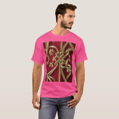 rood en goud middeleeuws decor t-shirt (Voorkant volledig)