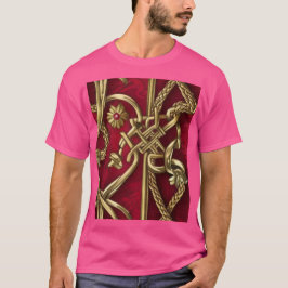 rood en goud middeleeuws decor t-shirt