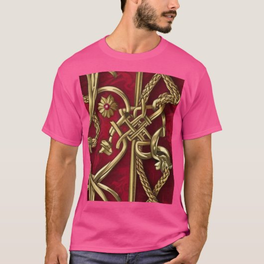 rood en goud middeleeuws decor t-shirt (Voorkant)