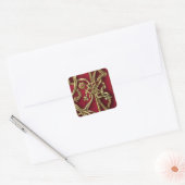 rood en goud middeleeuws decor vierkante sticker (Envelop)