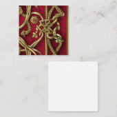 rood en goud middeleeuws decor vierkante visitekaartje (Voorkant / Achterkant)