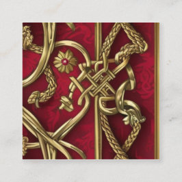 rood en goud middeleeuws decor vierkante visitekaartje