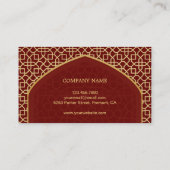 Rood en Goud Mihrab Bismillah Islamitisch Visitekaartje (Achterkant)
