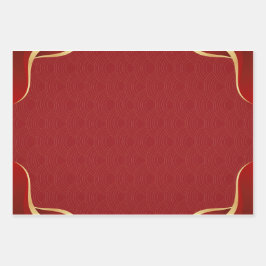 Rood en goud modern elegant cadeau inpakpapier vel