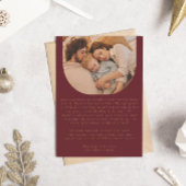 Rood en Goud Moderne Boog Foto Kerstmis Feestdagenkaart