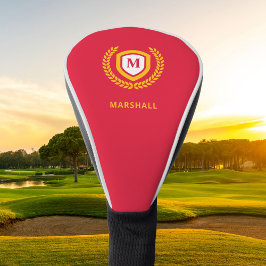 Rood en Goud Monogram Logo Crest Golfheadcover