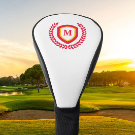 Rood en Goud Monogram Logo Crest Golfheadcover