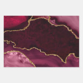 Rood en goud namaak glinster agaat inpakpapier vel (Voorkant 2)