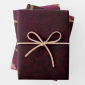 Rood en goud namaak glinster agaat inpakpapier vel (In situ)