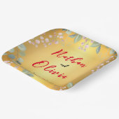 Rood en goud papieren bordje (Gebogen)