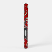 Rood en goud patroon iPhone 16 hoesje (Rechterkant)