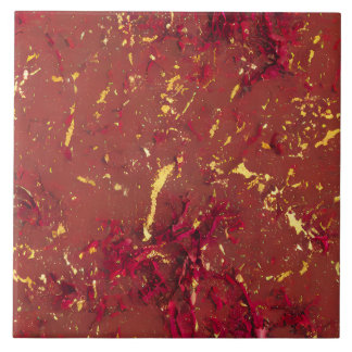 Rood en Goud Patroon Tegeltje