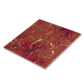 Rood en Goud Patroon Tegeltje (Zijkant)