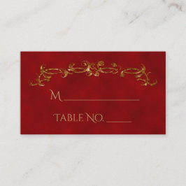 Rood en Goud Peacock Indiase Trouwplaats Kaarten Plaatskaartje