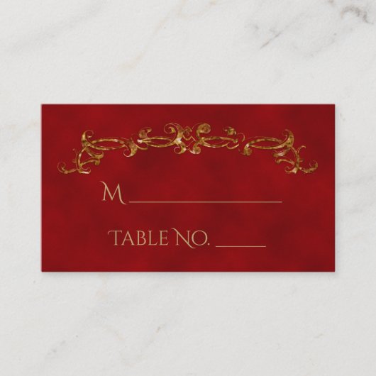 Rood en Goud Peacock Indiase Trouwplaats Kaarten Plaatskaartje (Voorkant)