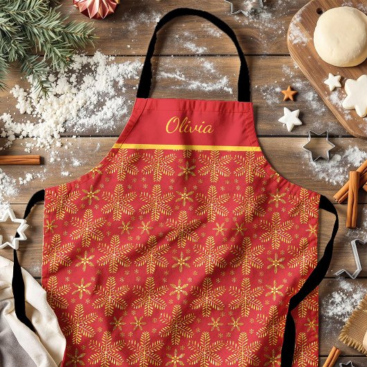 Rood en Goud Persoonlijk Schort