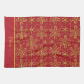 Rood en Goud Persoonlijk Theedoek (Horizontaal)