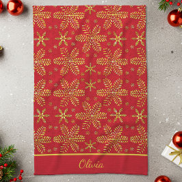 Rood en Goud Persoonlijk Theedoek