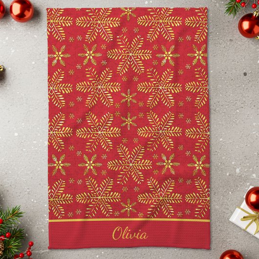 Rood en Goud Persoonlijk Theedoek