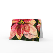 Rood en Goud Poinsettia Kaart Prettige feestdagen 