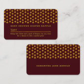 Rood en goud polka stip , luiers rafel ticket informatiekaartje (Voorkant / Achterkant)