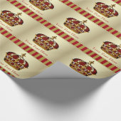 Rood en Goud Prince Baby shower inpakpapier (Hoek)