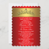 Rood en goud Quinceanera Kaart (Achterkant)