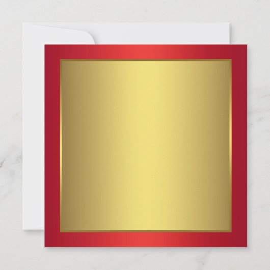 Rood en goud Quinceanera Kaart (Achterkant)