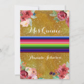 Rood en Goud Quinceañera Spaanse Verjaardag Kaart (Achterkant)