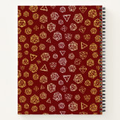 Rood en goud rollenspel dobbelstenen d20 gamer notitieboek (Achterkant)