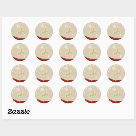 Rood en goud ronde sticker (Vel)