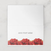 Rood en Goud Roos Plaatskaartje (Buitenkant ongevouwen)