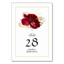 Rood en Goud Roos Quinceañera
