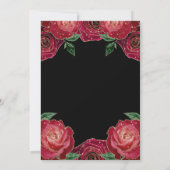 Rood en Goud Rozen Bloemen Sweet Sixteen Kaart (Achterkant)