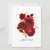 Rood en Goud  Rozen Bruiloft/Verloving Aankondiging (Voorkant)