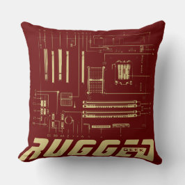 Rood en goud RUGGED GEEK Motherboard Tech Kussen