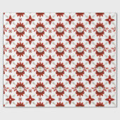 Rood en Goud Scandinavisch Kaleidoscooppatroon Cadeaupapier (Vlak)