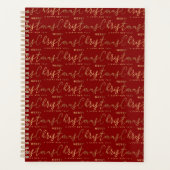 Rood en Goud Script Vrolijk Kerstfeest Gelukkig Ni Planner (Voorkant)