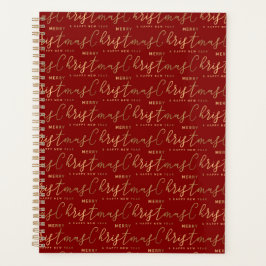 Rood en Goud Script Vrolijk Kerstfeest Gelukkig Ni Planner