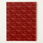 Rood en Goud Script Vrolijk Kerstfeest Gelukkig Ni Planner (Achterkant)