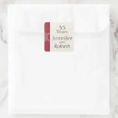 Rood en Goud Sneeuwvlok Envelope Seal Vierkante Sticker (Tas)