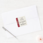 Rood en Goud Sneeuwvlok Envelope Seal Vierkante Sticker (Envelop)