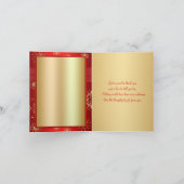 Rood en Goud Sneeuwvlokken Dank u Kaart (Binnen)