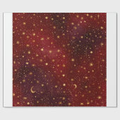 Rood en Goud Star Wrapping Papier | Elegante vakan (Vlak)