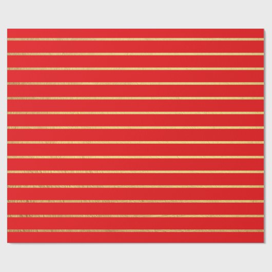 Rood en goud streep inpakpapier (Vlak)
