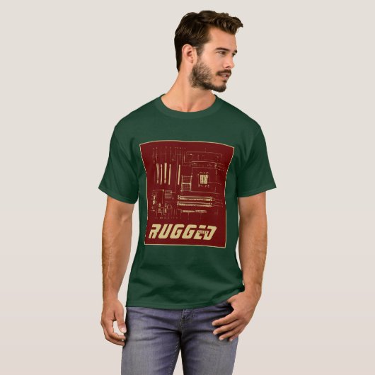 rood en goud Tech | Circuit Board | Moederbord T-shirt (Voorkant volledig)