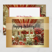 Rood en Goud Vakantie Decor Flat Vakantie Kaart (Voorkant / Achterkant)