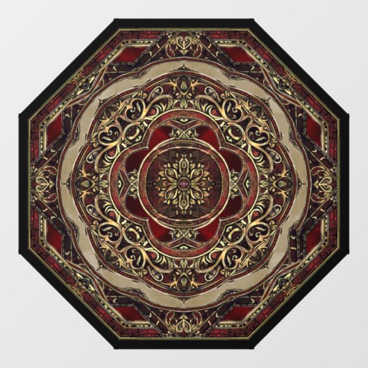 Rood en Goud Venster Cling Raamsticker (Vel)